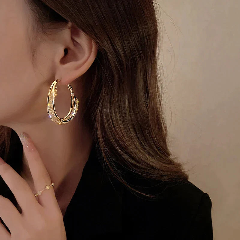 Paire de boucles d'oreilles ovales