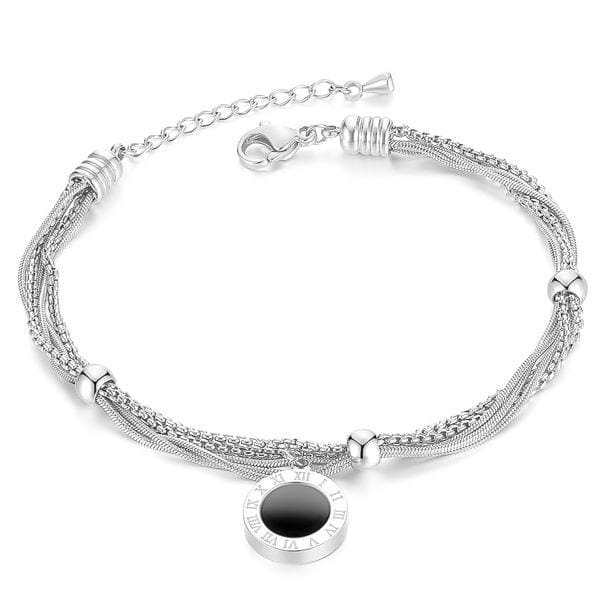 Pulsera de plata con números romanos
