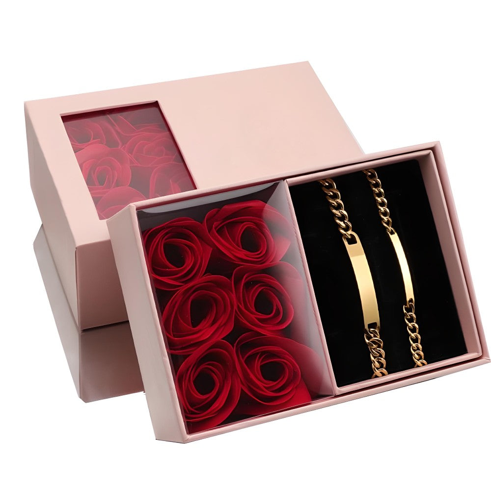 Caja de regalo con rosas