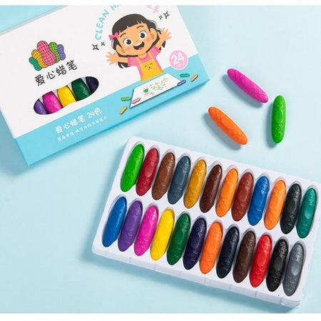 Boites de 24 pastel anti tache + 2 livres de coloriage