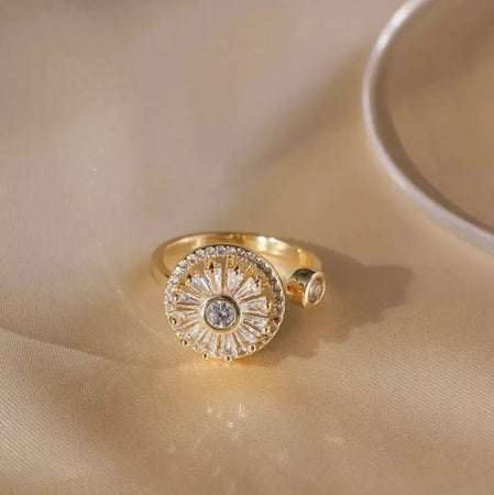 Bague tournante en cristal de soulagement de l'anxiété